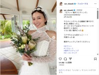 岡崎紗絵、美しいウエディングドレス姿公開！「綺麗な花嫁さん」「見惚れちゃいます」