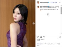 王林、紫ワンピの最新ヘアショットにファン絶賛！「妖艶な美しさ！」「うっとり」